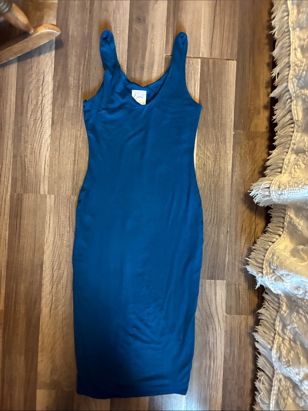 FREE WITH ANY PURCHASE - Olivia Rae Teal Fitted Tank Mini/Midi Dress- Size XS